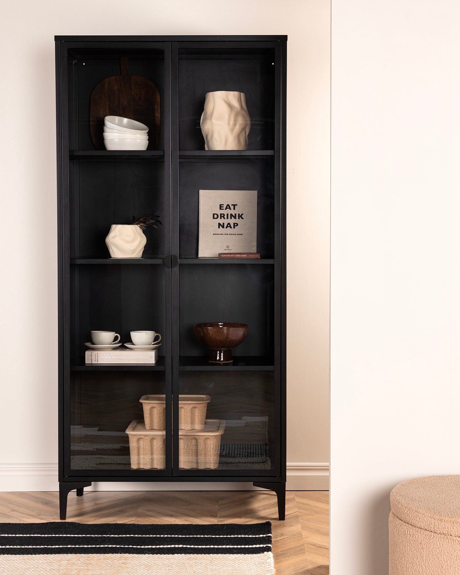 Vetrina in acciaio e vetro Piring