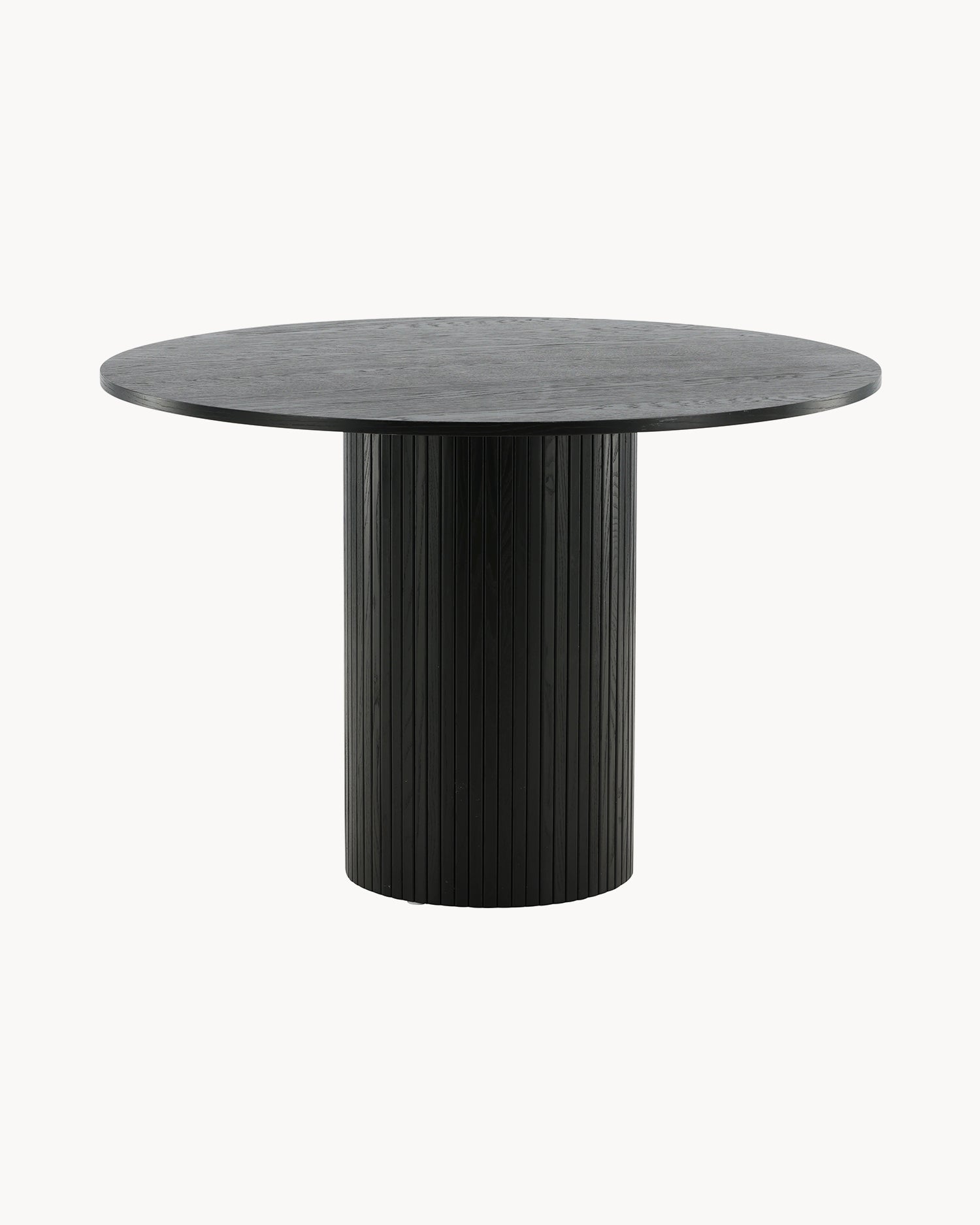 Tavolo da pranzo rotondo con base scanalata Bianca