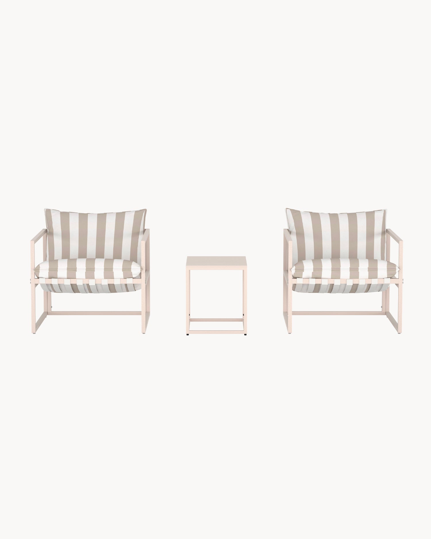 Set 2 poltrone e tavolino da esterno Kass