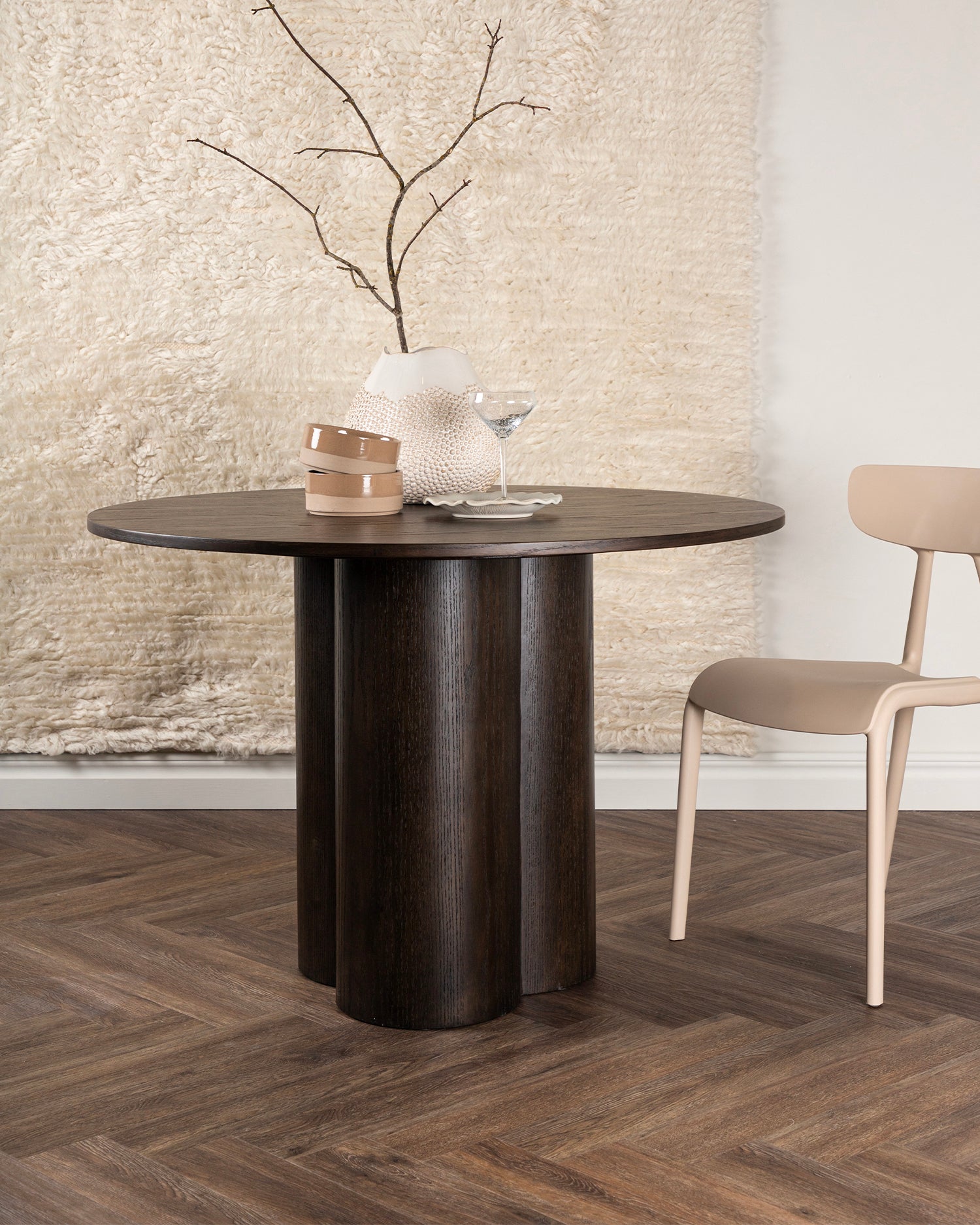 Tavolo da pranzo rotondo in legno Olivia