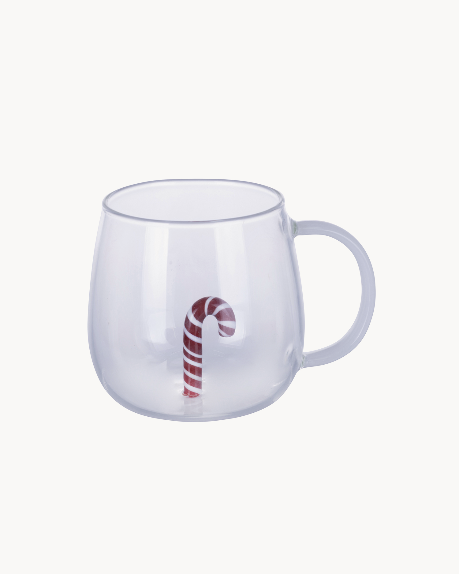 Set 4 mug natalizie in vetro borosilicato con decorazione Xmas