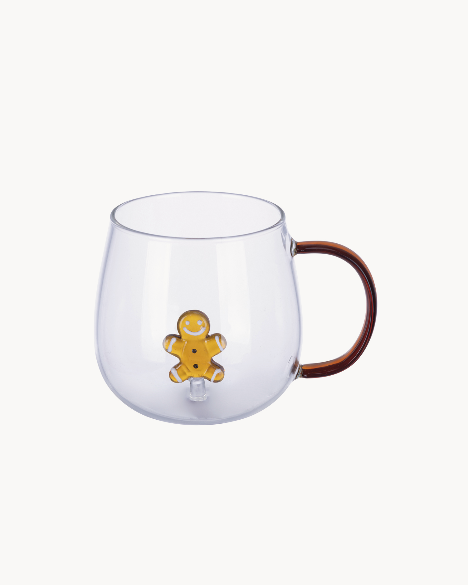 Set 4 mug natalizie in vetro borosilicato con decorazione Xmas