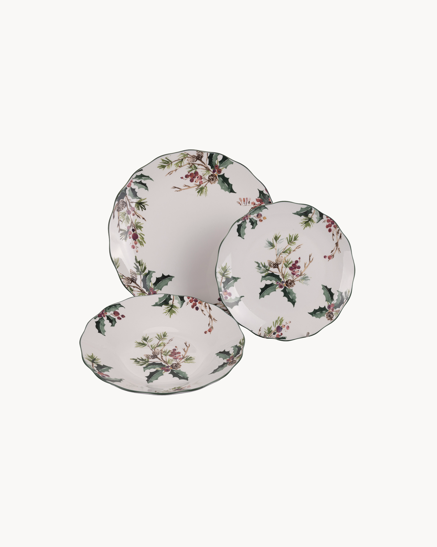 Servizio piatti 18 pezzi in porcellana Vintage Christmas