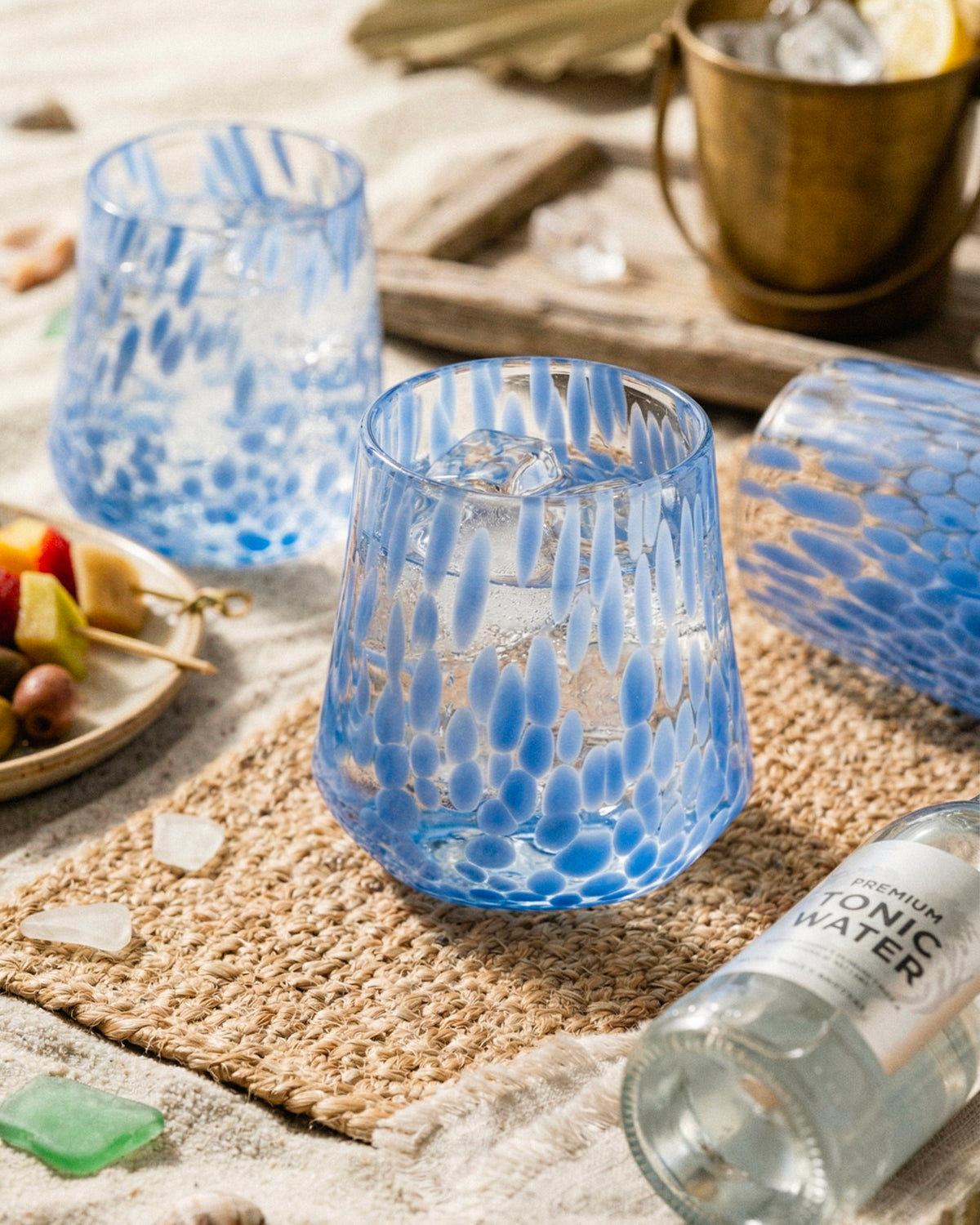 Set 6 bicchieri acqua in vetro decorato Candy - Vetro