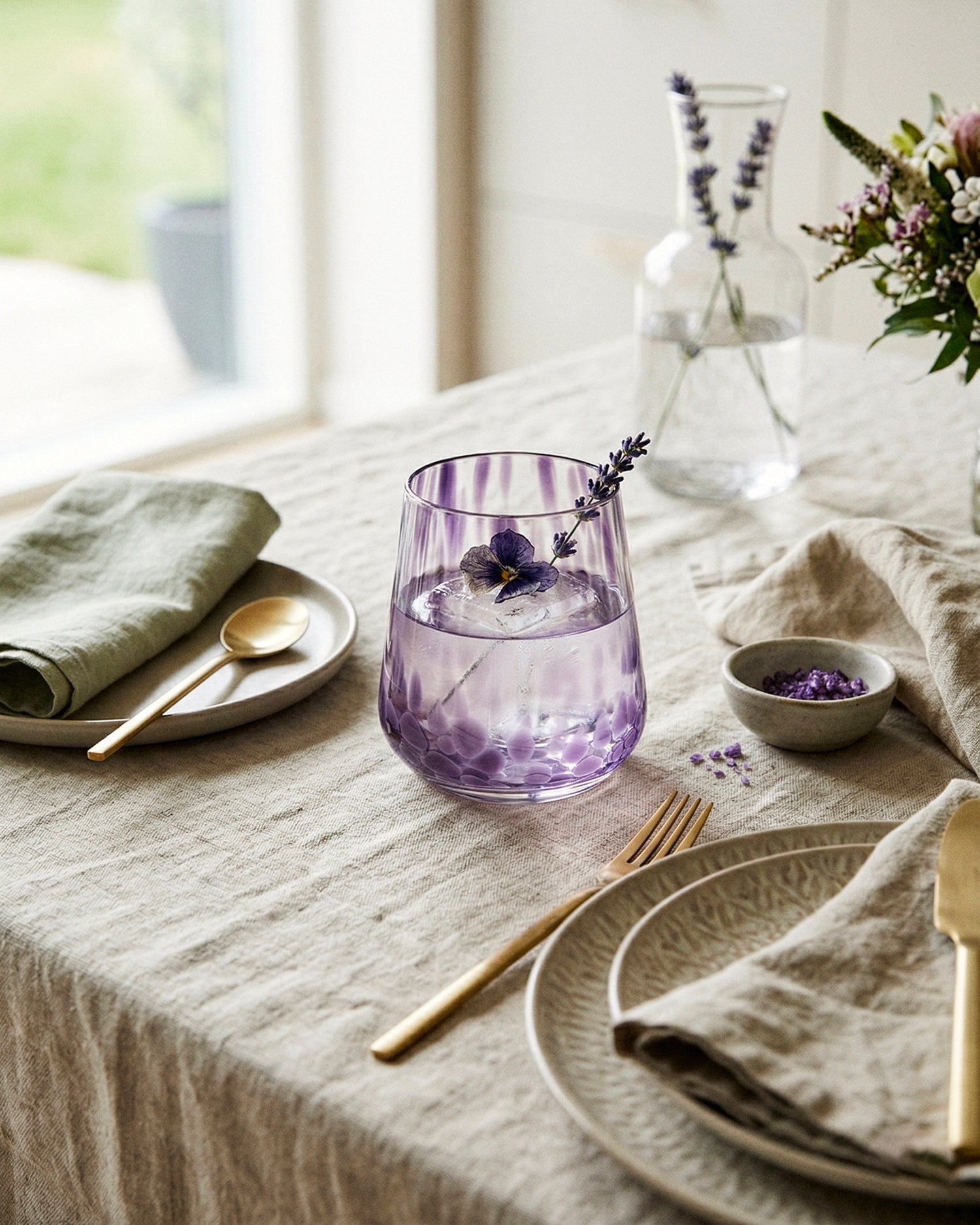 Set 6 bicchieri acqua in vetro decorato Candy