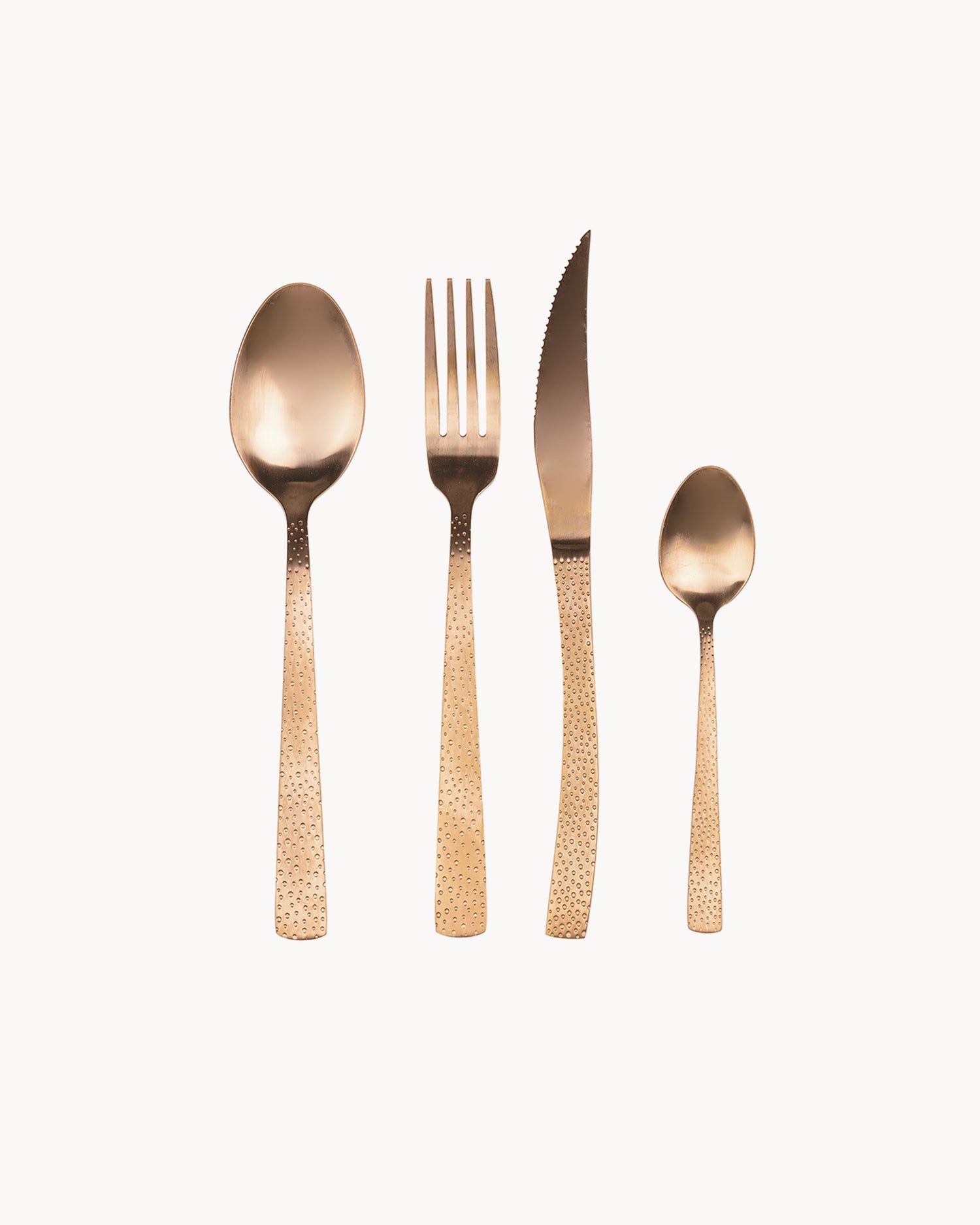Set 24 posate in acciaio opaco Stone, rame