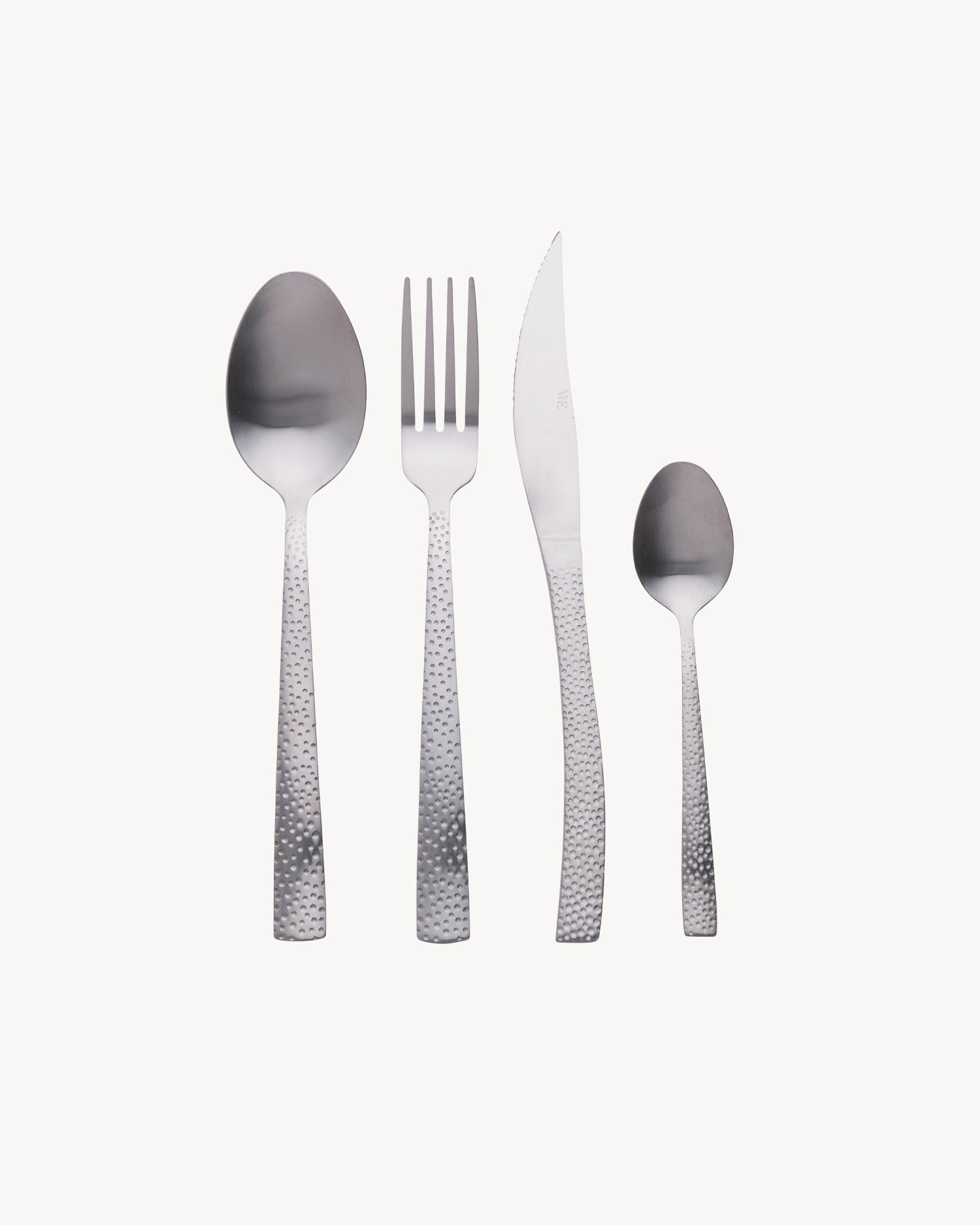 Set 24 posate in acciaio Stone, argento opaco
