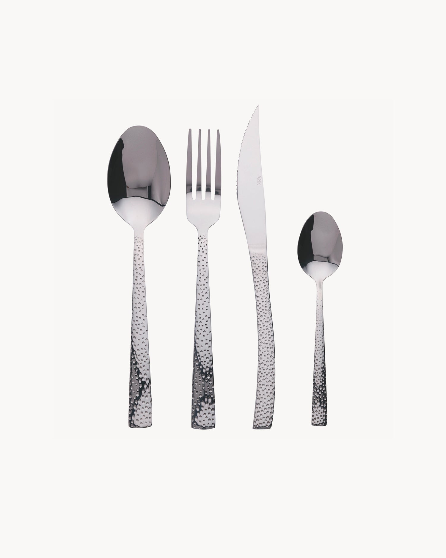 Set 24 posate in acciaio lucido Stone, argento