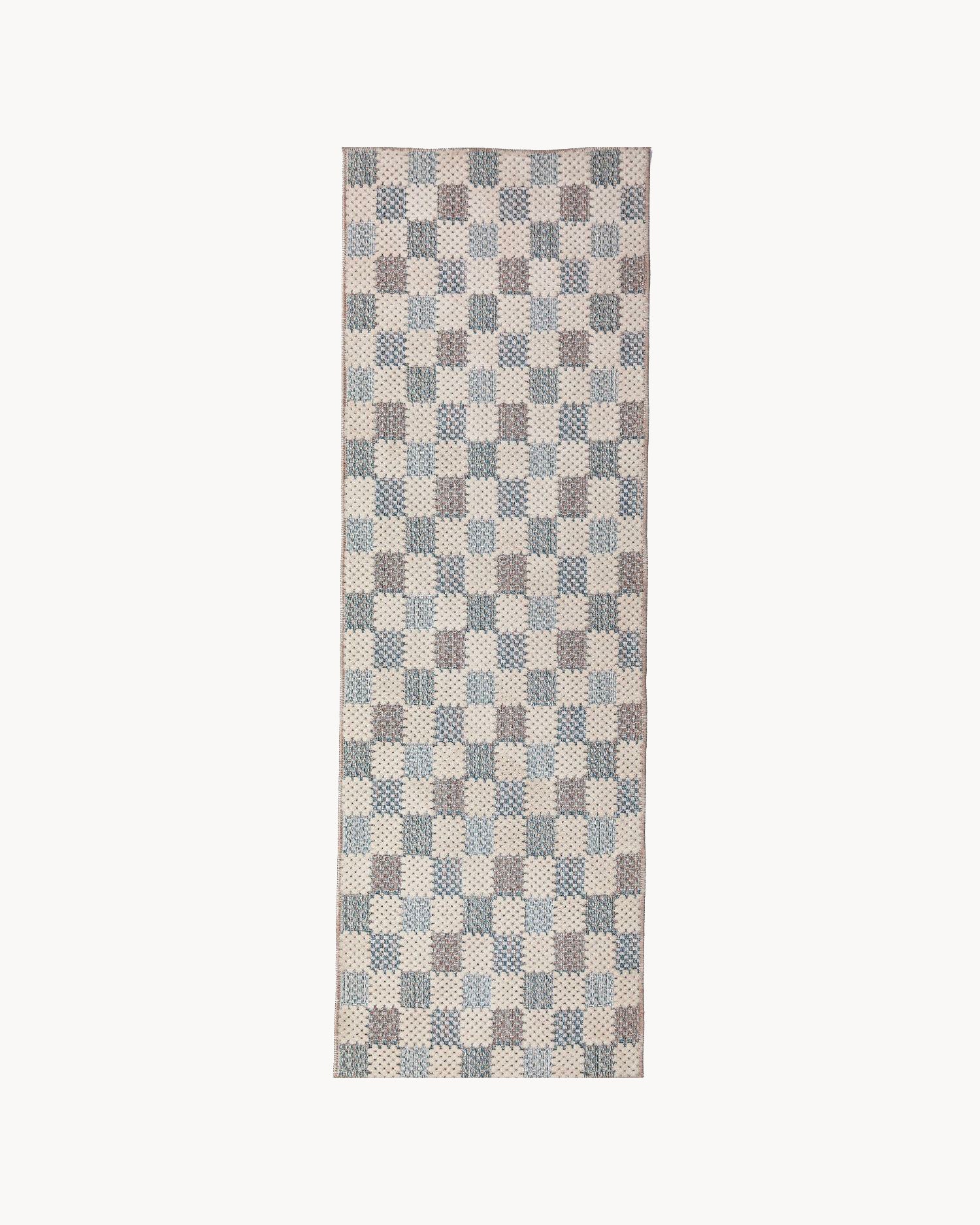 Runner lavabile a scacchi Muted Checkerboard