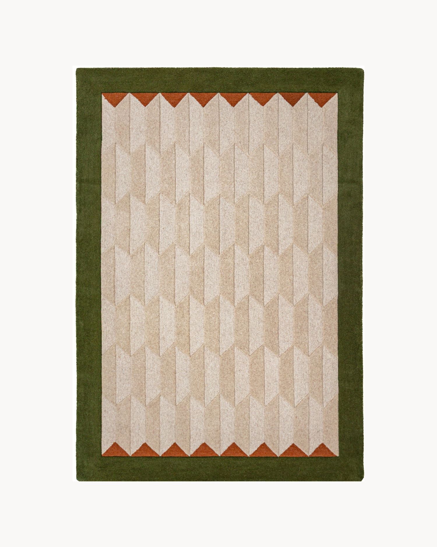 Tappeto in lana con bordo geometrico Apex