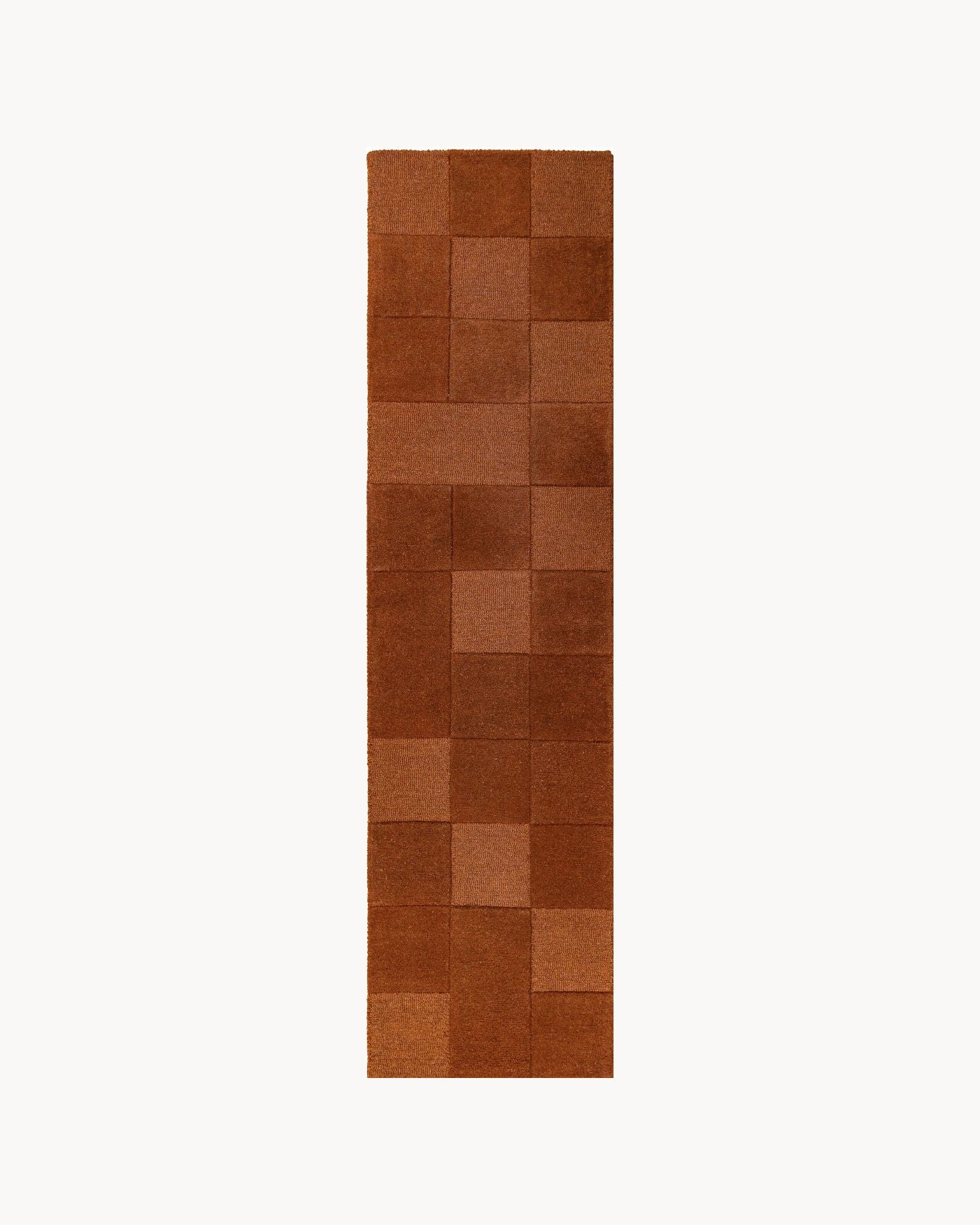 Runner moderno in lana Checkerboard