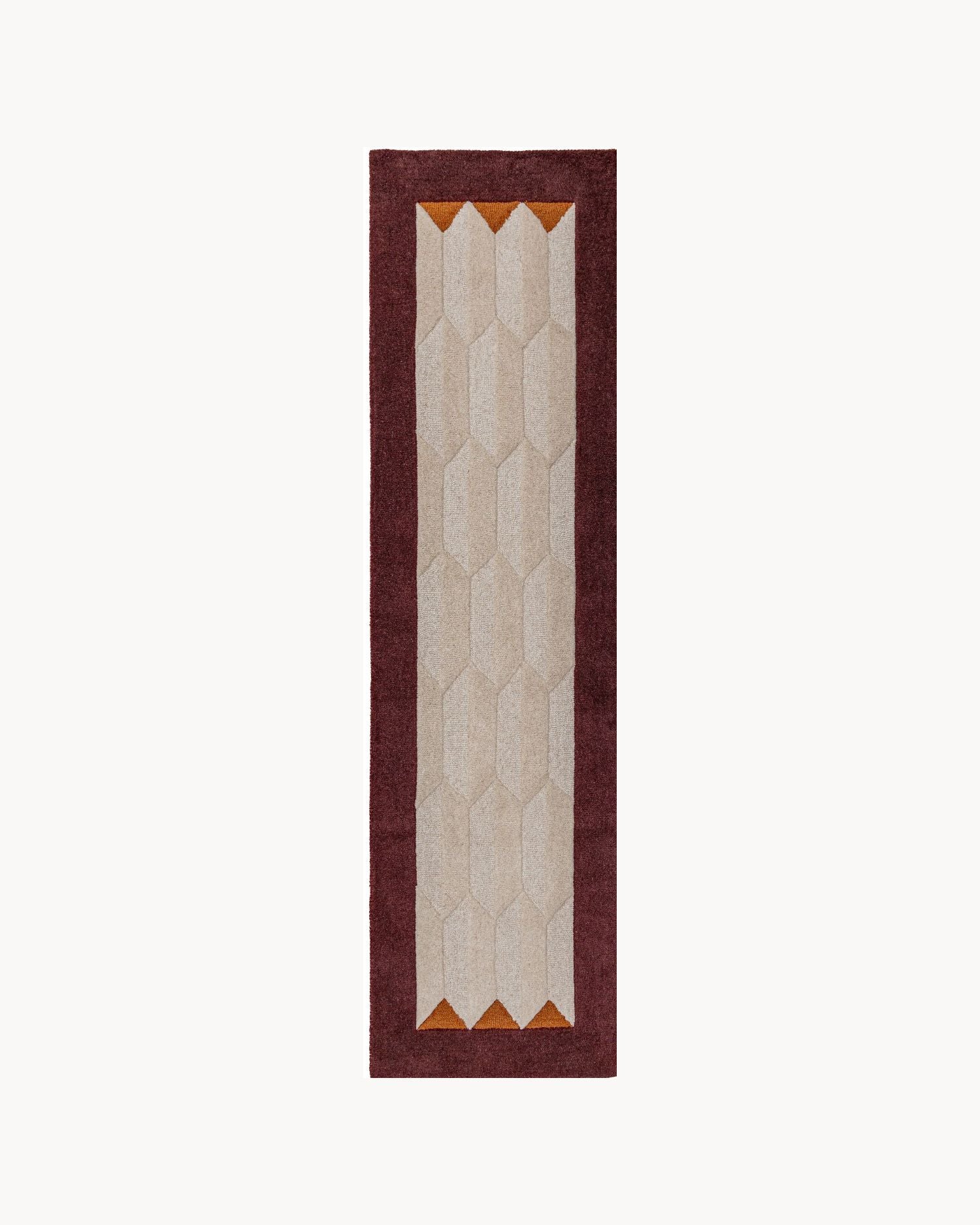 Runner in lana con bordo geometrico Apex