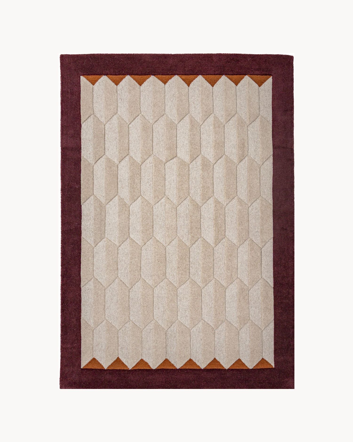 Tappeto in lana con bordo geometrico Apex