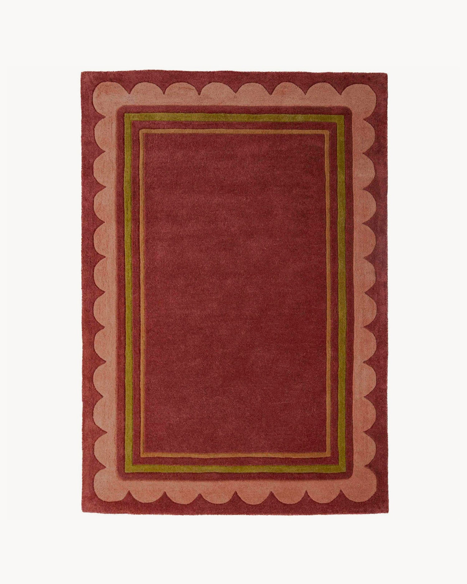 Tappeto in lana con bordo smerlato Lois