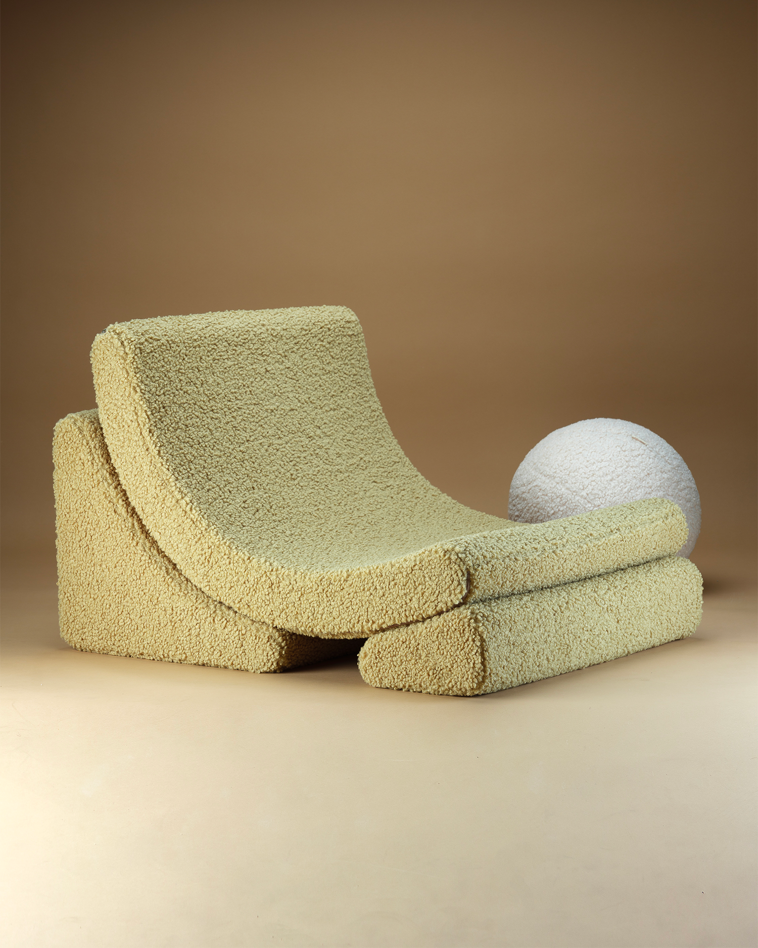 Poltrona per bambini in teddy Moon, matcha