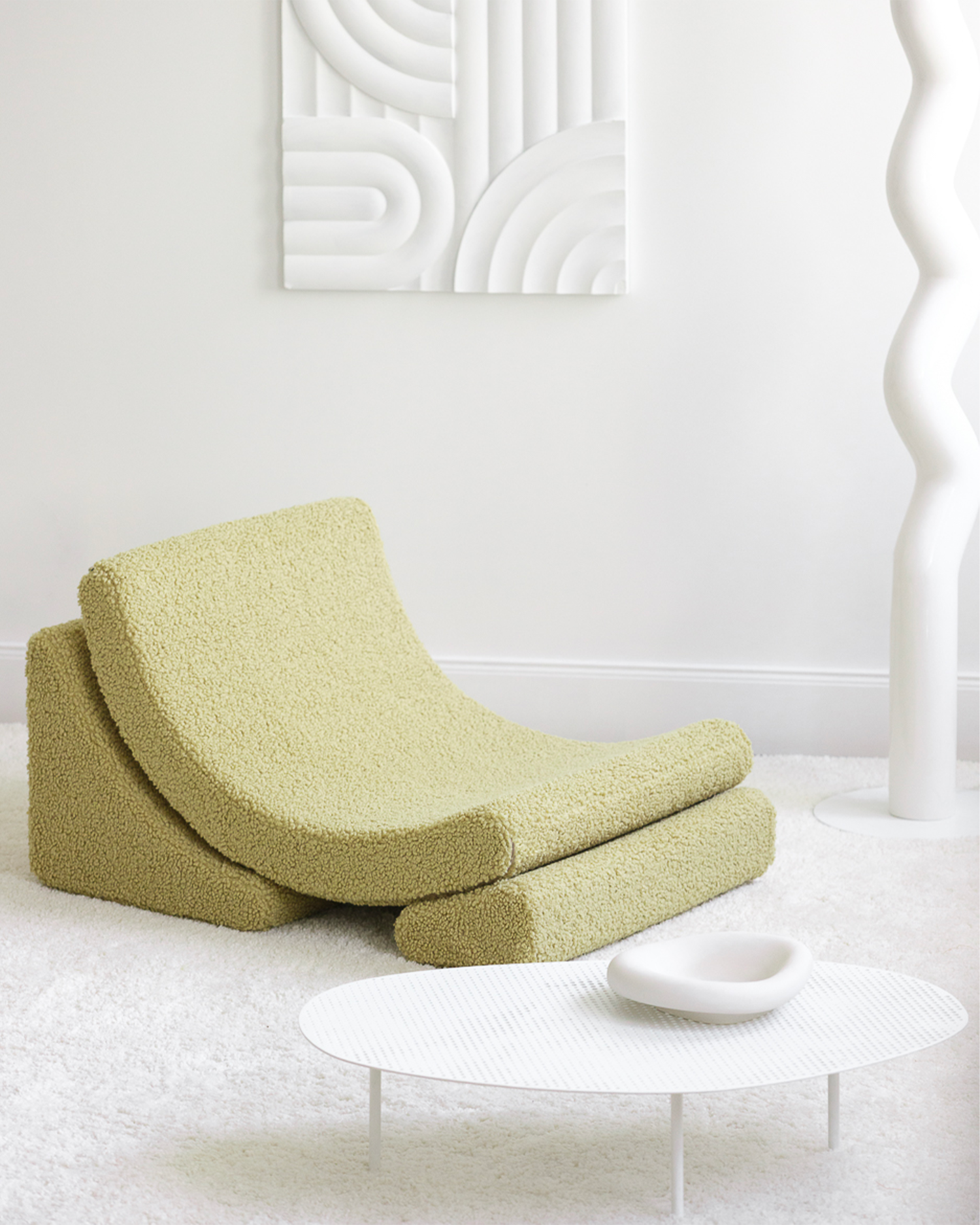 Poltrona per bambini in teddy Moon, matcha