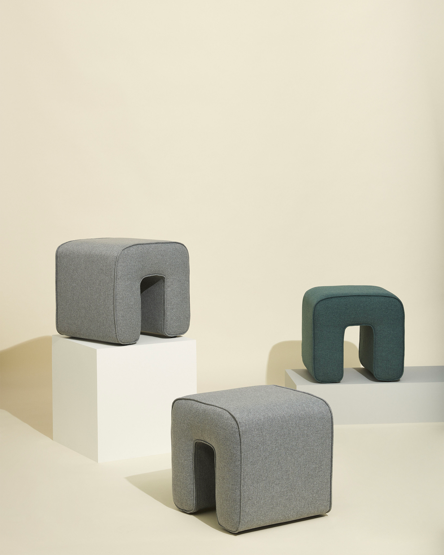 Pouf imbottito Sculpture, verde