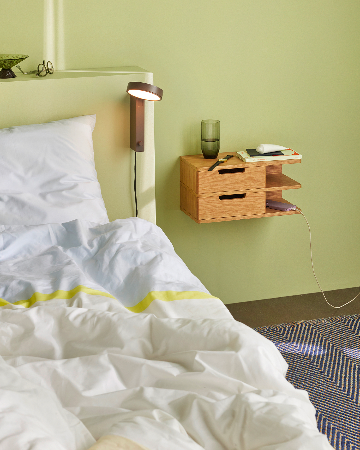 Copripiumino in cotone con federa Block 140x200