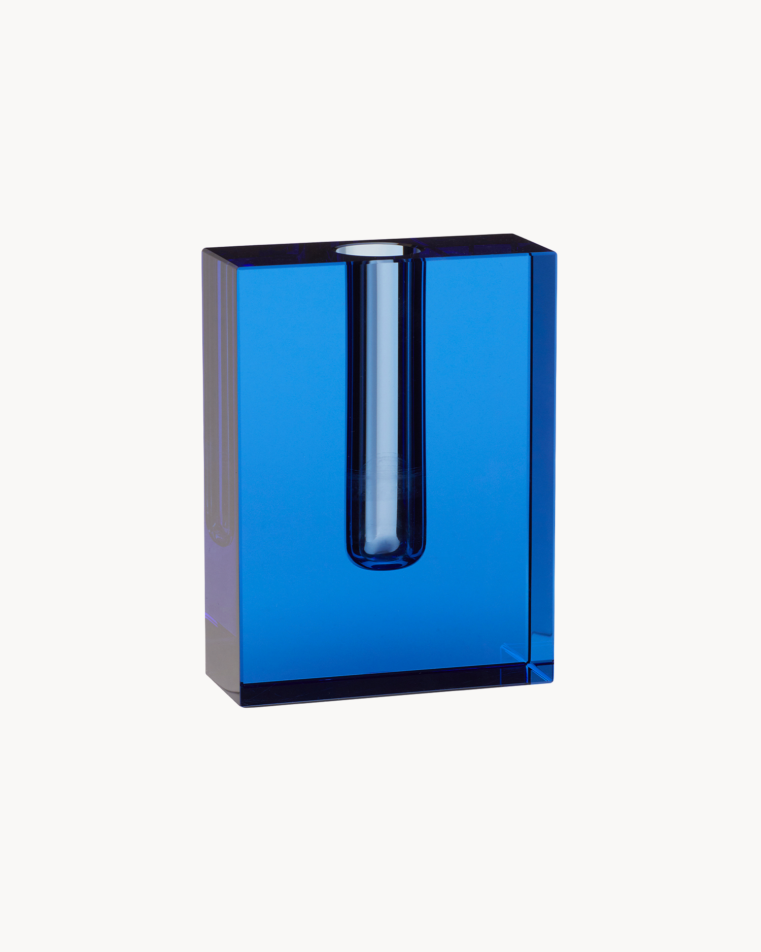 Vaso in cristallo Block, blu